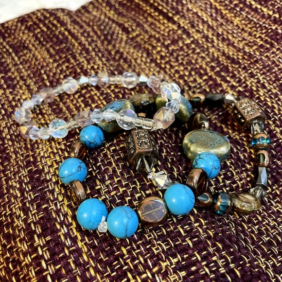 Borwn & Gold Bead Bracelet - Picture 6 of 8